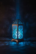 Laser Cut Blue Glow Lantern